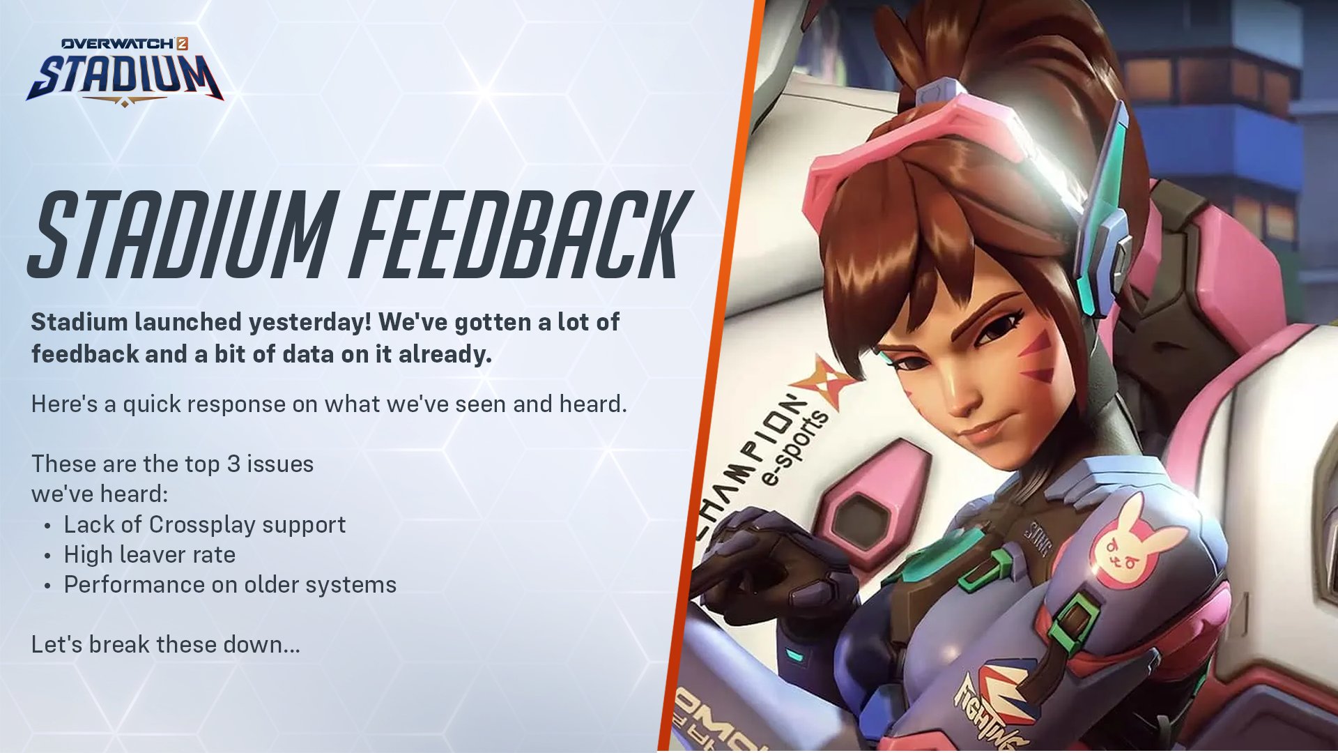 Blizzard змінить режим "Стадіон" в Overwatch 2 після хвилі критики від гравців